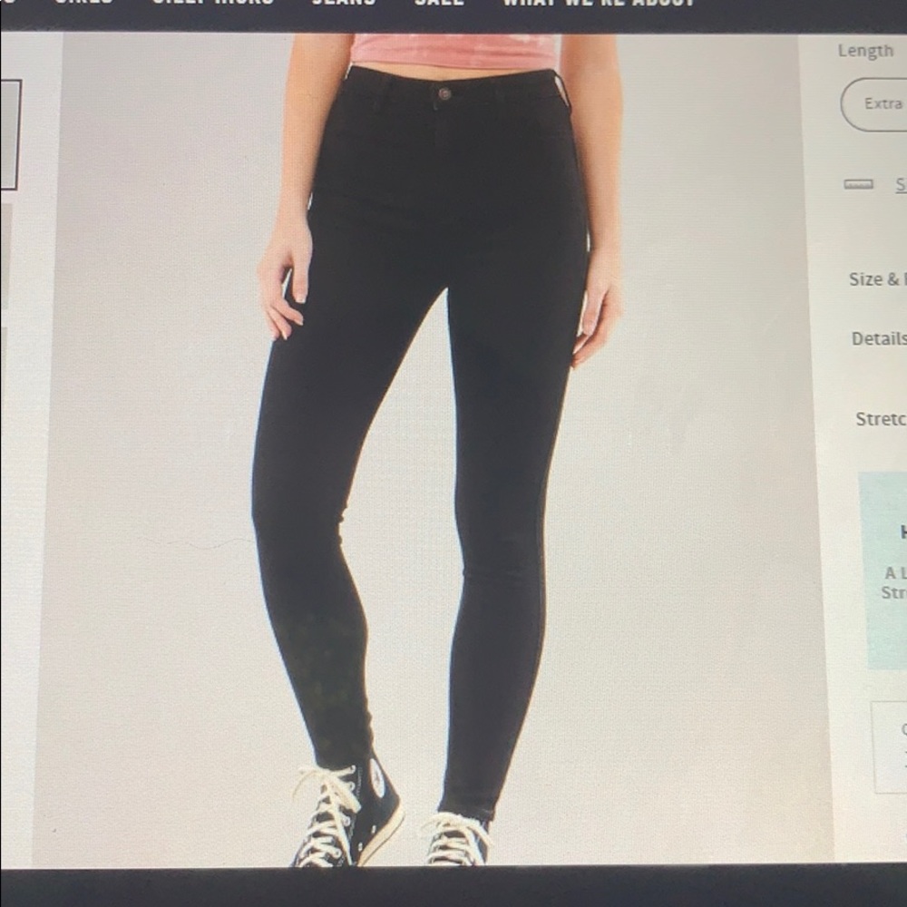 Black Ultra high rise jeans jeggings long!